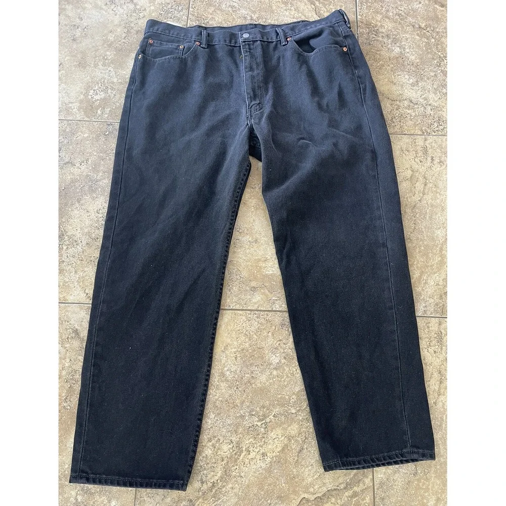 Levis 550 Jeans mens 44x32 Relaxed striaght black Fit 42X32
